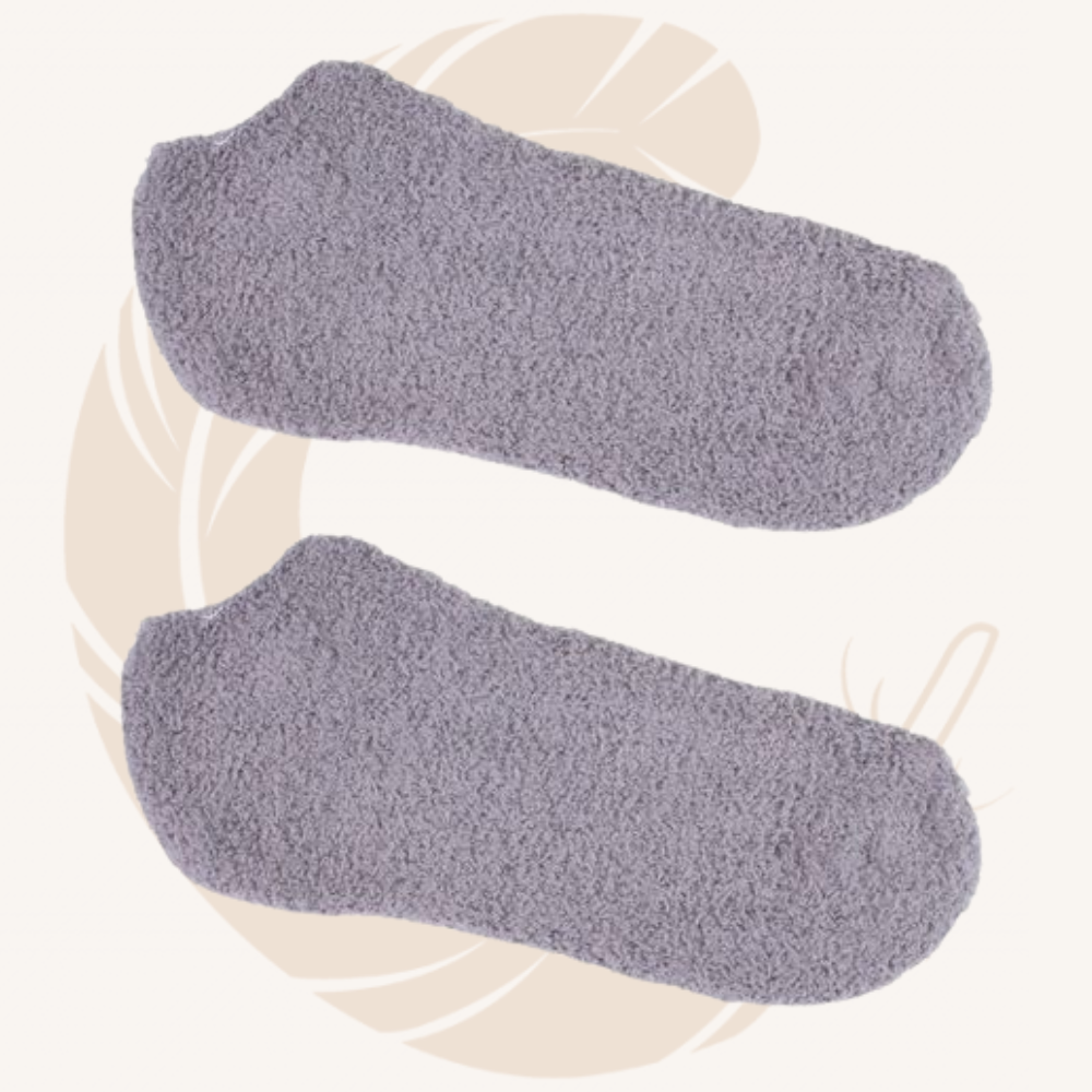 chaussettes unies rose-gris