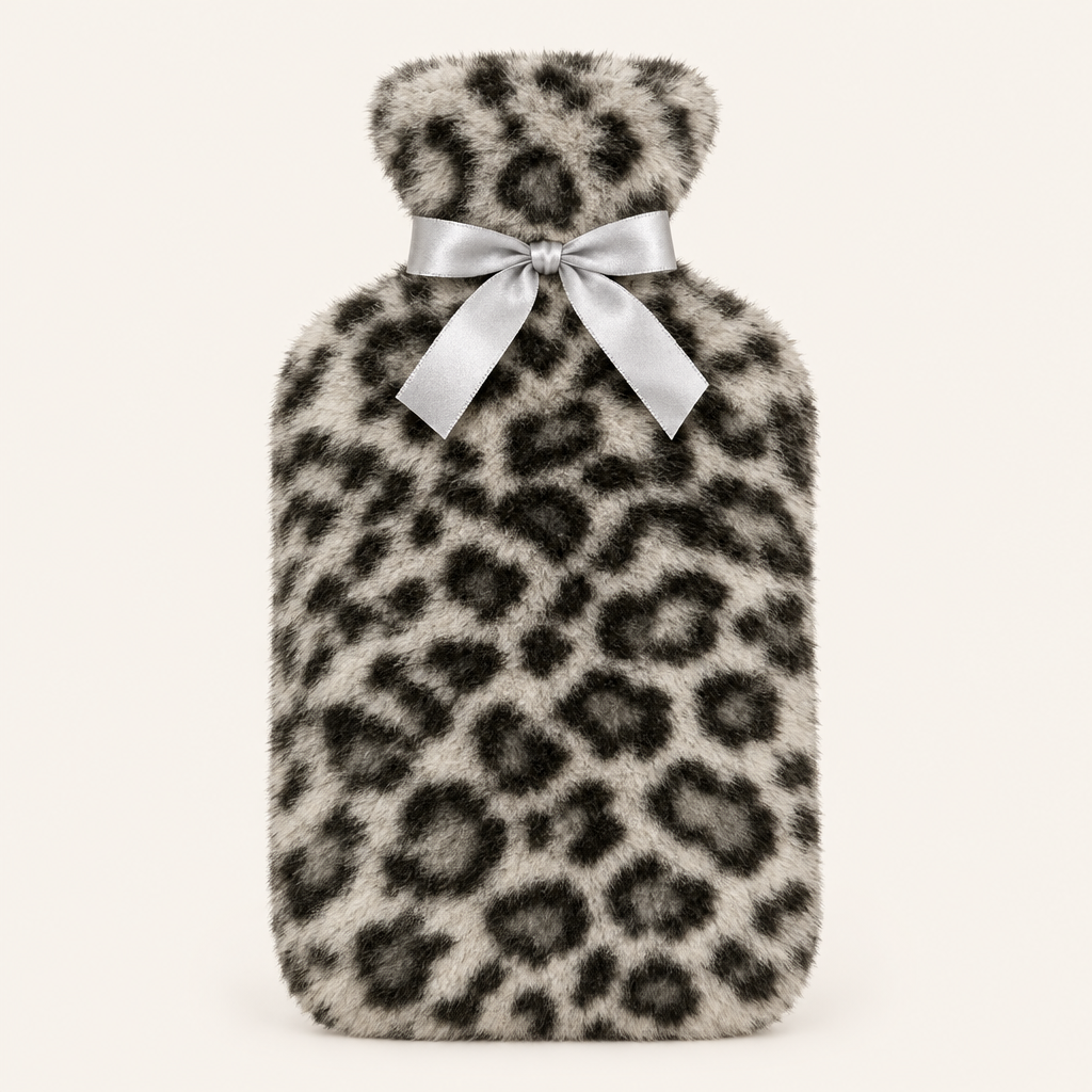 Bouillotte Sherpa Leopard Gris
